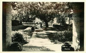 Carlsbad California Hotel by the Sea Patio San Diego RPPC Photo Postcard 5532