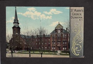 NY St Marys Mary's Church Dunkirk New York Postcard