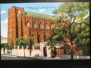 Vintage Postcard 1930-1945 Cathedral of St. John-the-Baptist Charleston SC