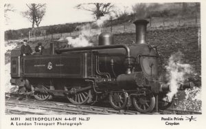 Metropolitan 4-4-0T No 27 Train London Real Photo Railway Postcard