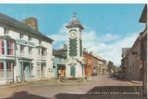 Wales Postcard - War Memorial and East Street - Rhayader - Ref TZ4548