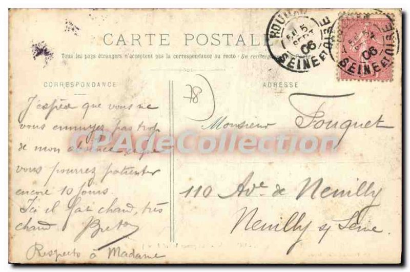 Postcard Old Houdan General view (south side)