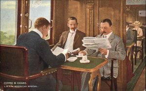 L&NW Railway Co American Special Train Coffee & Cigars Lounge c1910 PC