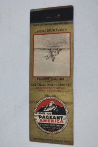 The Pageant of America The First American 1935 SD 20 Strike Matchbook Cover