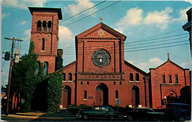 St Peters Episcopal Churcxh Salisbury Maryland MD Old Cars Postcard VTG UNP  