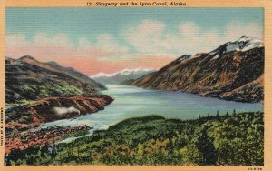 Vintage Postcard Skagway Lynn Canal Forest Lake Mountain Rockies Forest Alaska