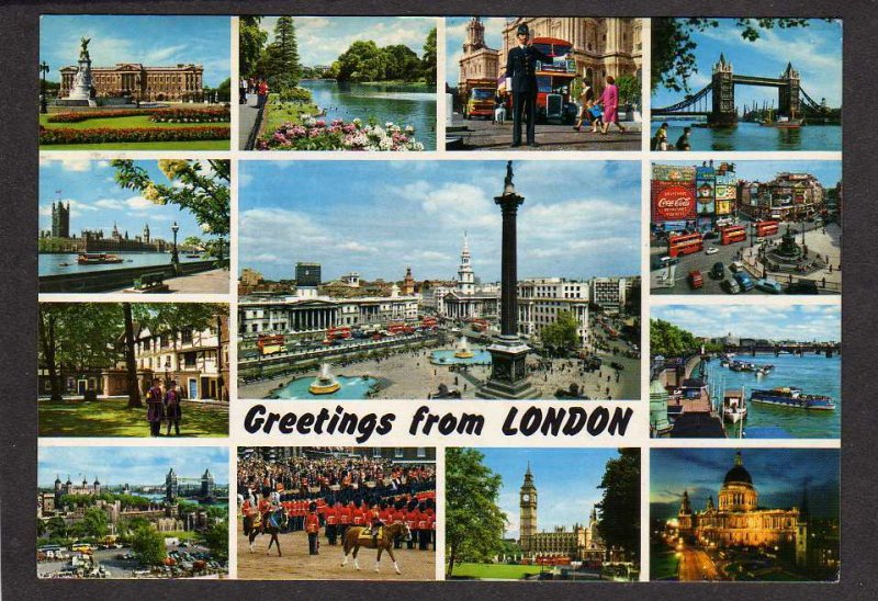 UK England Greetings From London United Kingdom Postcard Multi View