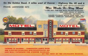 Lakewood Colorado Max Mosko Hi-Way Motel Linen Vintage Postcard AA58324