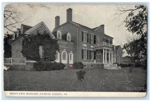 c1920's Woodlawn Mansion Building Ground Entrance Fairfax County VA Postcard