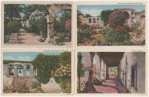 (4 cards) Gardens of Mission San Juan Capistrano CA, California - Linen