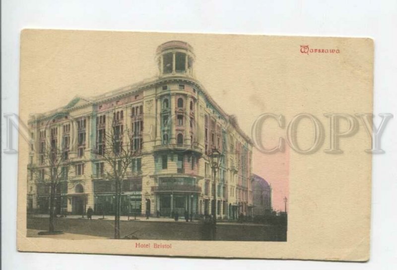 432867 Poland Warsaw Warszawa hotel Bristol Vintage tinted postcard