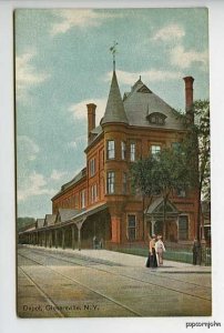 Gloversville NY Railroad Train Station Postcard