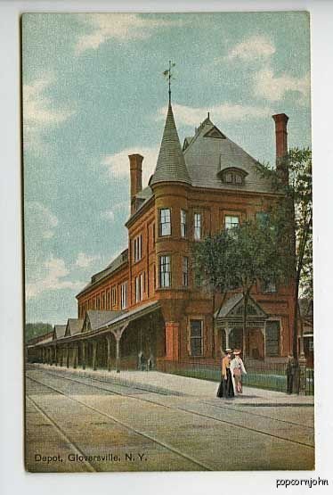 Gloversville NY Railroad Train Station Postcard