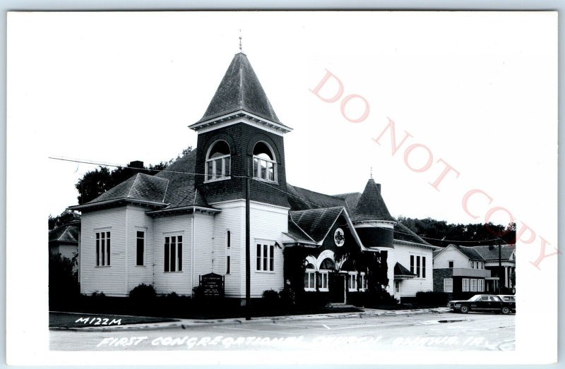 c1960s Onawa, IA First Congregational Church Car RPPC Real Photo Postcard A103