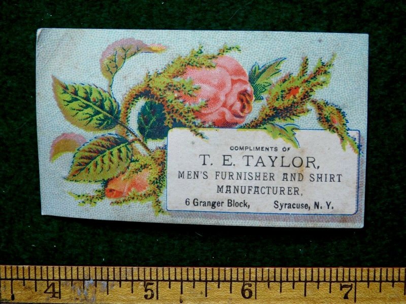 1870s-80s T. E. Taylor Men's Furnisher & Shirt Maker Victorian Trade Card F31