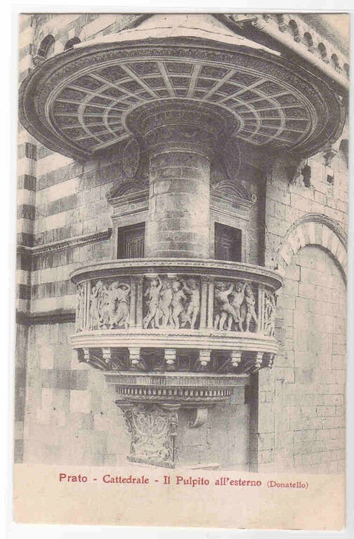 Pulpito all'esterno Cattedrale Prato Italy 1910c postcard