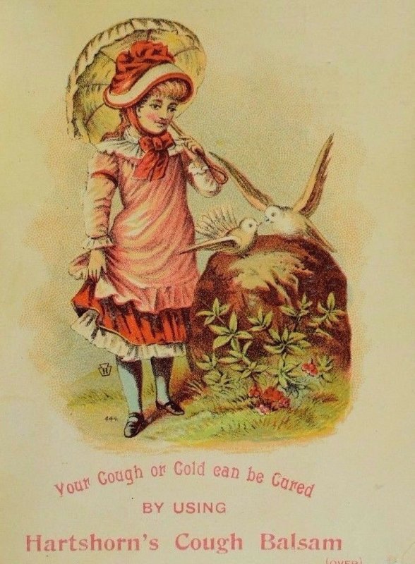 Hartshorn's Cough Balsam Quack Medicine Young Girl & White Doves P51