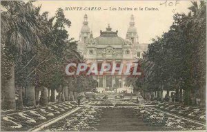 Old Postcard Monte Carlo Gardens and Casino