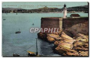 Old Postcard Lighthouse Marseille Le Chateau d & # 39IF The lighthouse overlo...
