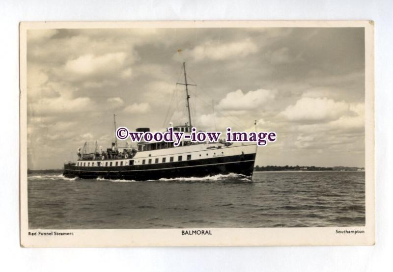 pf2443 - Red Funnel Isle of Wight Ferry - Balmoral , built 1949 - postcard