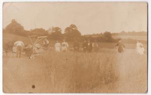 Social History; Farming Labourers With Reaper & Binder RP PPC, c 1910's, Unused 