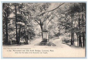 Monument And Old North Bridge Concord Massachusetts MA Rotograph Postcard