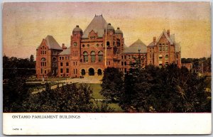 Ontario Parliament Buildings Canada Grounds & Historical Structure Postcard