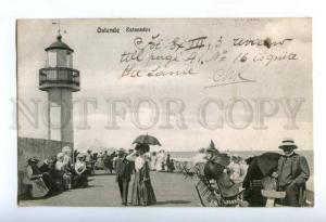 158184 Belgium Ostend OSTENDE Estacades LIGHTHOUSE Vintage PC