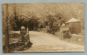 CATSKILL MTS NY ONEORA PARK NORTH GATE ANTIQUE REAL PHOTO POSTCARD RPPC