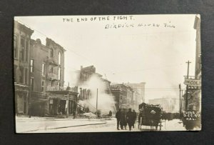 Vintage Burdick House Inn Fire of 1909 Kalamazoo Michigan RPPC Real Photo