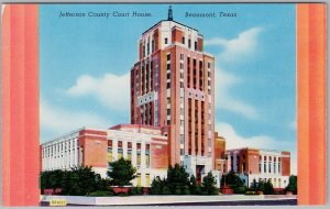 Jefferson County Court House Beaumont Texas Postcard H81