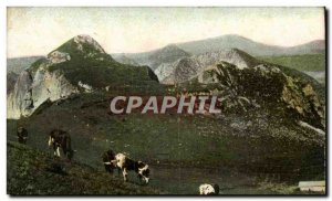 Puy de Dome- Mount Dore- Les Roches Tuilier and Sanadoire-cow --Carte Old Post