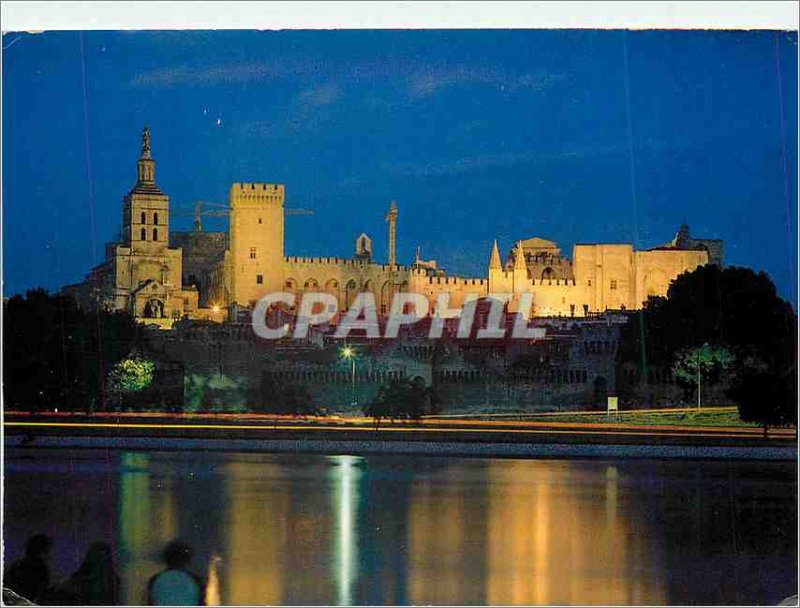Postcard Modern Avignon Night view of the Papal Palace