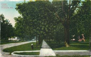 Plymouth Wisconsin~Forest Ave Homes, Sidewalk & Fire Hydrant c1907
