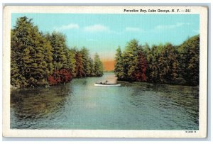 1948 Paradise Bay Canoeing Scene Lake George New York NY Posted Vintage Postcard