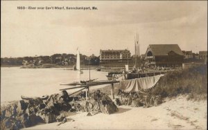 Kennebunkport Maine ME River Near Government Wharf c1910 Real Photo RPPC PC