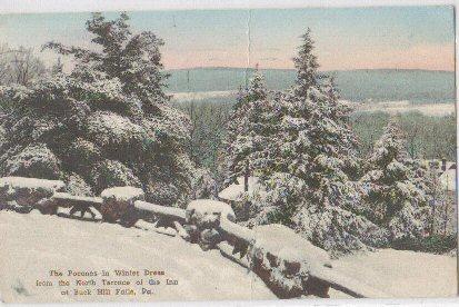 Poconos In Winter Terrace Buck Hill Falls PA 1942