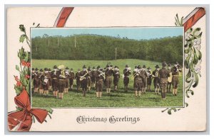 Christmas Greetings Military Band Postcard