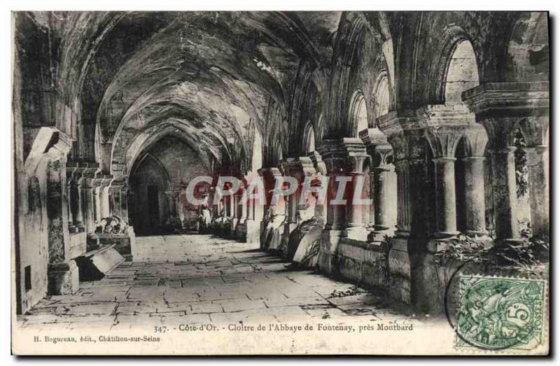 Old Postcard Cote d & # 39Or Cloister of & # 39Abbaye Fontenay Pres Montbard