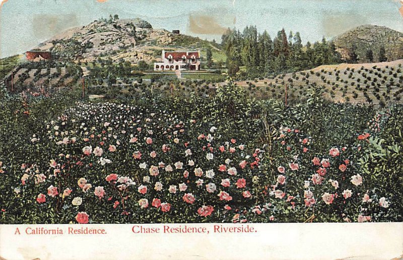 Postcard Chase Residence Riverside California 1907