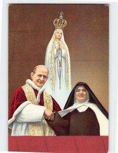 Postcard Pope Paul VI Presents Sister Lucy to the Multitude Fatima Portugal