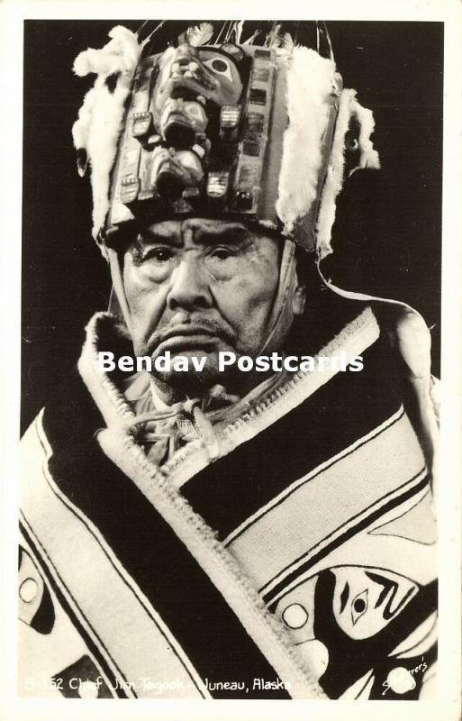 Alaska, JUNEAU, Native Eskimo Chief Jim Tagook (1940s) RPPC