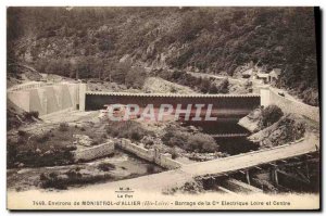Old Postcard Electricity Around Monistrol d & # 39Allier Dam Electric Co. Loi...