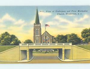 Unused Linen CHURCH SCENE Henderson North Carolina NC p4531