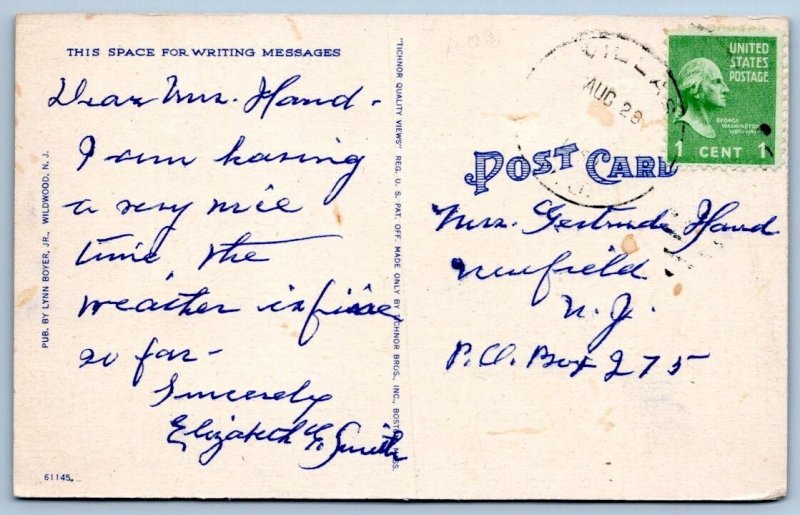 1940-50's OTTEN'S HARBOR WILDWOOD BY-THE-SEA NJ VINTAGE LINEN POSTCARD