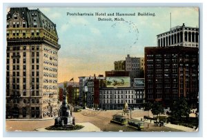 c1910 Pontchartrain Hotel and Hammond Building, Detroit Michigan MI Postcard