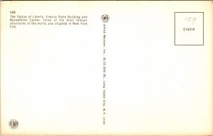 Statue Liberty Empire State Building Rockefeller Center New York City Postcard  