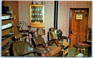 Postcard - Barber Shop Of Bygone Days, Pioneer Village - Minden, Nebraska