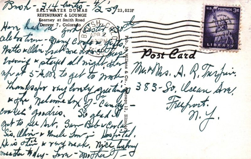 Denver, Colorado - The Saltwater Dumas Restaurant & Lounge - in 1959