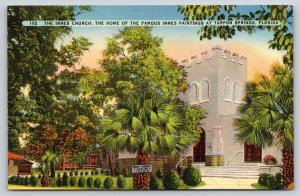 Tarpon Springs FL~The Innes Church~Home Of Famous Innes Paintings~1942 Linen PC